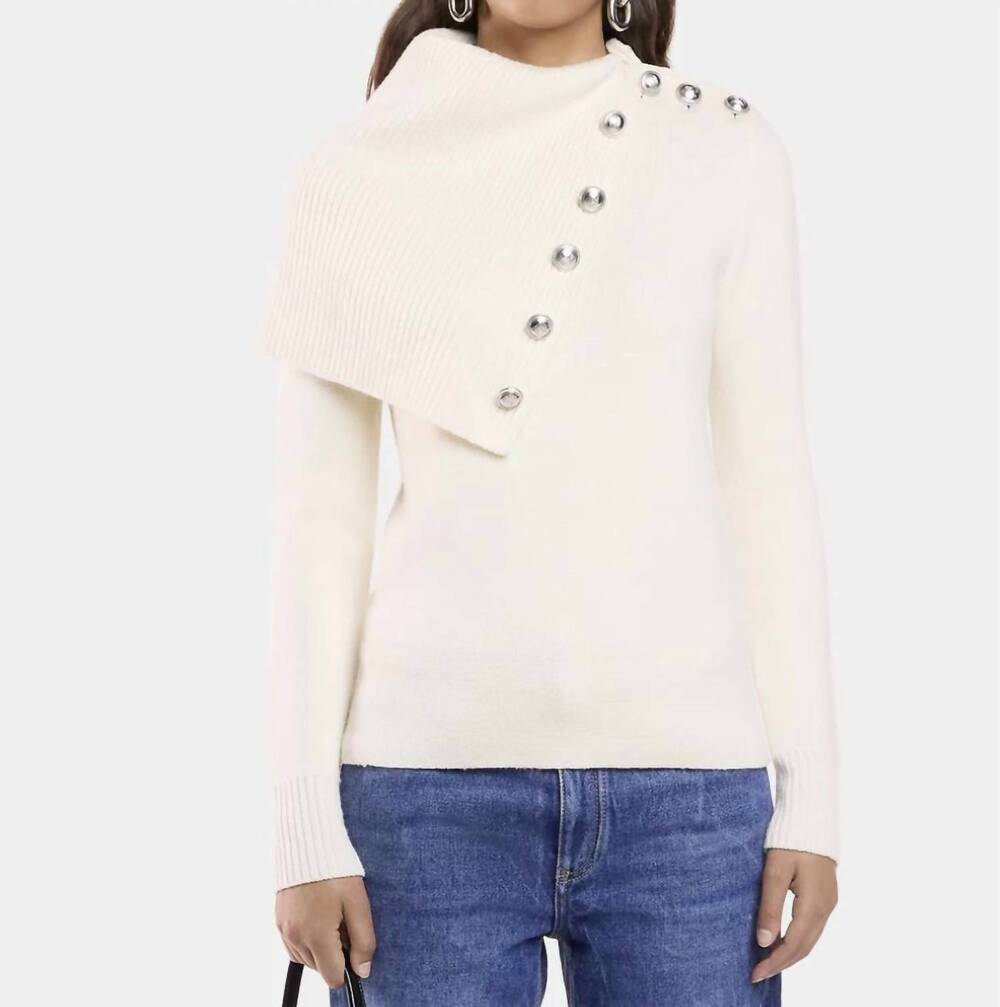 NEW PACO RABANNE wool turtleneck sweater in off white